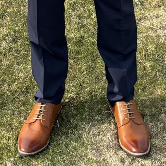 Bruno Marc Italy Men's 6-Brown Classic Modern Formal Oxford Lace-Up Dress Shoes - Picture 2 of 11